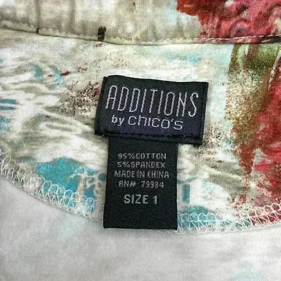 Additions by Chico's Full Zip Patterned Mock Neck Jacket Women's Size 1 Or M - Picture 7 of 9